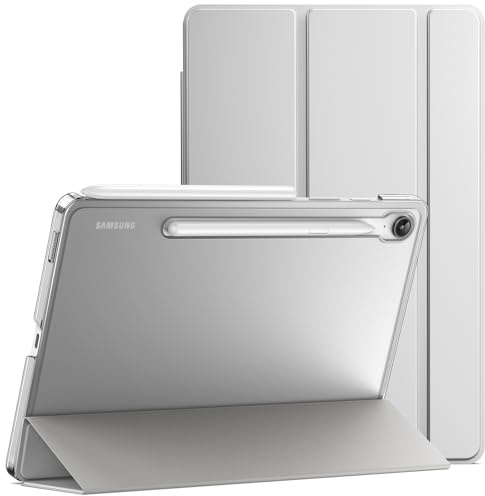 JETech Skyddsfodral för Galaxy Tab S10 Lite/S10 FE/S9 FE 10,9, Silver | Tunn Genomlysande Baksida, Tri-Fold Stativ, Automatisk Väckning/Sömn, Tunt och Stötsäkert