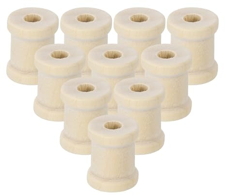 sourcing map 25 Pcs Wooden Empty Spool, 9/16in Unfinished Wooden Spools Wire Weaving Bobbins Empty Thread Spools for Crafts DIY Art Embroidery Sewing Thread Twine