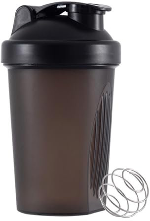 huiyoujiu Protein Shaker Bottle, Supplements Shakers with Mixing Ball, Portable Workout Water Cup with Leakproof Flip-on Lid, 400ml Fitness Milkshake Bottle for Gym, Sports, Fitness