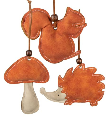 Logbuch-Verlag 3 Weihnachten Herbst Anhänger 15 cm Igel Eichhörnchen Pilz Herbstdekoration Fensterdekoration Schaufenster Deko
