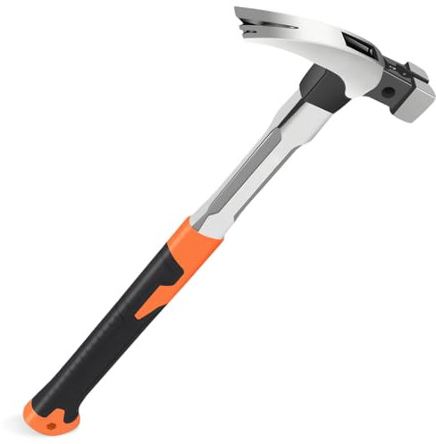 WIYETY Marteau de charpentier 720 g, avec poignée en acier inoxydable allongée, magnétique, antidérapant, outil de charpentier