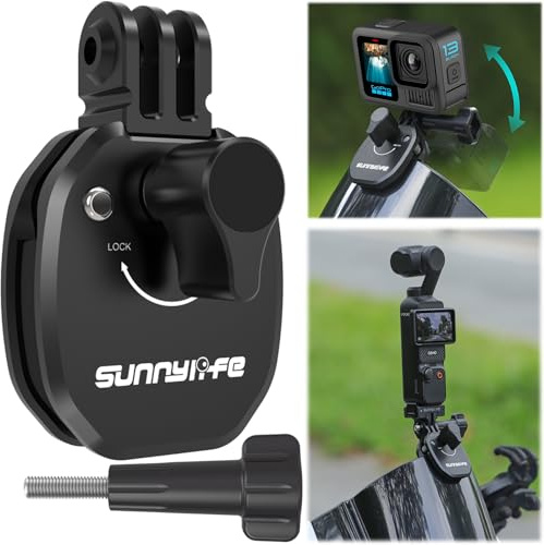 Honbobo Motorrad Halterung Windschutz für GoPro Hero 13 Black, Zubehör für DJI Osmo Pocket 3/DJI Osmo Action 5 Pro/Insta360 X5/Insta360 Ace Pro 2, für GoPro/DJI/Insta360 Mount Windschutz Scheiben Clip