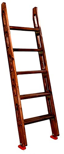 1.25m 1.5m Bunk Bed Ladder Brown Wood, Loft Bed Ladder With Handrail, Non-Skid Feet, Mounting Hardware, Bedroom Dorms Double Elevated Bed (Size : 125cm/4ft length)