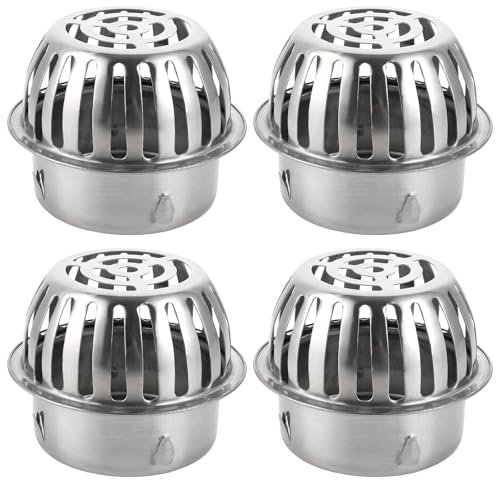 LDXDRU 4 rejillas para canalones de acero inoxidable, 100 mm, filtro para canalones, protección de hojas, colador para tubos de bajada, colador de canalones, protección para tubos de 110 mm