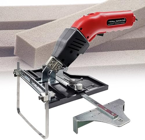 VNATWGOO Taglierina Corda A Caldo Elettrica, Kit Utensile per Il Taglio della Spugna, con Righello A Piastra Scanalata E Lama Pieghevole, Polistirolo 200W/250W Taglierina,KS250-110V