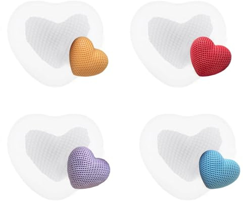Silikonform Herzen, Suuwwn 4 Stück Herzform Kerzenform Seifenform3D Diamant Liebe Epoxidharz Formen Candle Gießform Herz Anhänger Formen Eiswürfelform für DIY Fondant Schokoladen Kuchen Dekoration