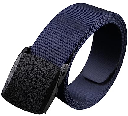 LIFKOME Cinturón De Lona Para Hombre Con Hebilla Automática No Metálica Estilo Militar Y Casual Ligero Y Transpirable Para Trabajo Al Aire Libre Jeans Y Pantalones