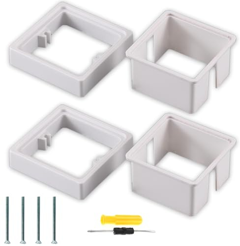 Acmerota 0.78IN/20MM Enchufe simple con la instalación de la posición del accesorio de la superficie de la caja de la placa espaciadora cuadrada Enchufe simple interruptor, paquete de 2
