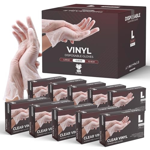 eatasty Vinyl-Mehrzweckhandschuhe, transparent, puderfrei, Einweg, 1000 Stück