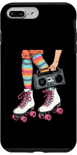Retro Rollschuhe Boombox 80er 90er Mädchen Vibes Fun Memory Hülle für iPhone 7 Plus/8 Plus