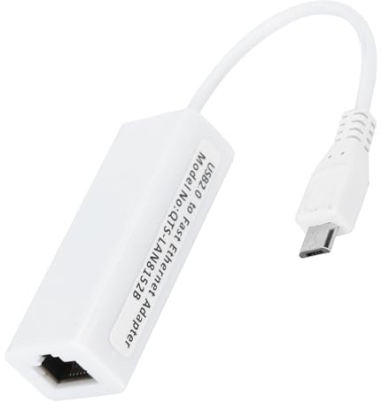 Adaptador Ethernet Micro USB a RJ45, Puerto Ethernet RJ45 con Adaptador de Tarjeta de Red para 1.3/W, Convertidor LAN de USB a Cableado 100Mbps con Dúplex Completo