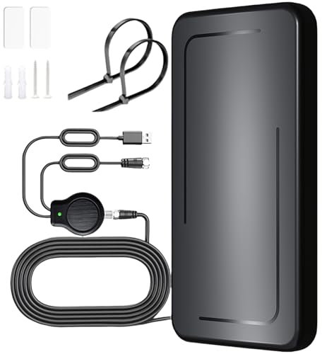 Wave Tune per TV, antenna DVB-T2 per interni, antenne DVB-T e DVB-T2 con amplificatore, antenna da camera per TV, adatto per radio 1080p 4K & VHF/UHF/DAB