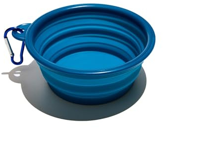 Muitomas, Ciotola Richiudibile per Cani e Gatti con Gancio Incluso, Materiali Durevoli e Sicuri, Facile da Trasportare, Colore Blu Ottanio