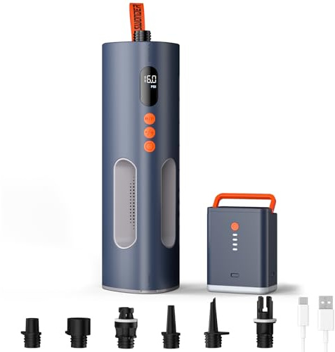 Swonder Seafalcon SUP Pumpe Akku, 3-in-1 wiederaufladbare elektrische Luftpumpe mit Abnehmbarer Batterie, tragbare Pumpe für Paddleboard, Kajak, Schlauchboote, Boote