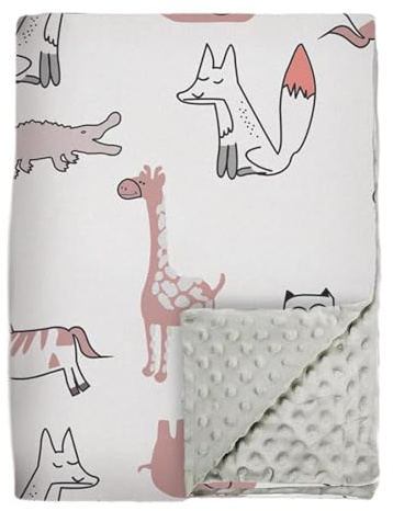 SZLIFE Copertina per neonati, copertina per neonati, morbida biancheria da letto, coperte per bambini, coperte da letto, fasciatoio per viaggi, regali per la, Modello Giraffa