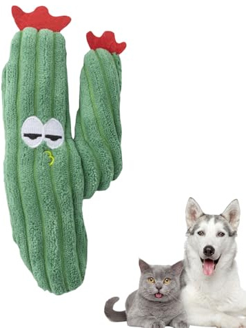 GZBMEZS Katzenminze-Spielzeug für Katzen – Kätzchenspielzeug, interaktiv, realistische Kaktusform, kaufest, niedliche Plüschpuppe für beruhigende Übungen, Möbelschutz