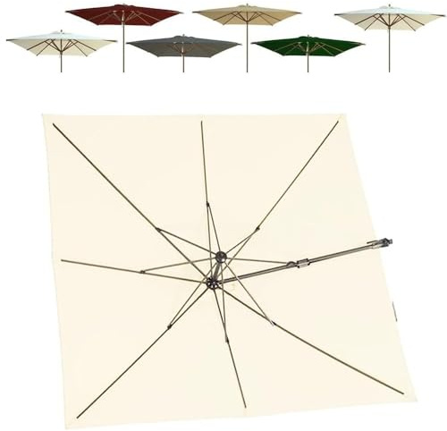 ZYXQQJ Telo di Ricambio per Offset/Ombrello 3m Baldacchino di Ricambio per Ombrellone Quadrato Copertura di Ricambio per Ombrellone da Mercato Esterno(Beige,3x3m/9.8x9.8ft)