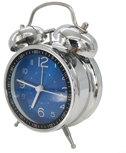 Sveglia meccanica dal design senza tempo in materiale robusto, perfetta per uso domestico (blu)
