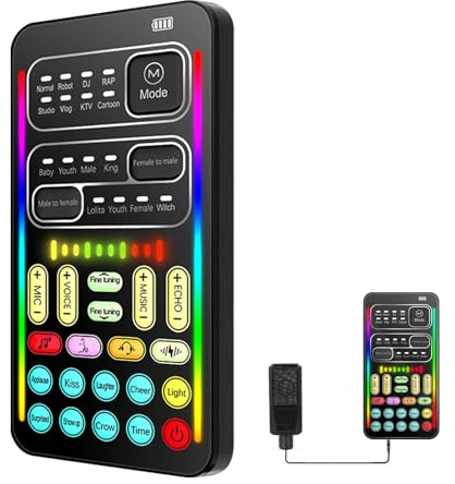 Voz Vocal portátil de Dispositivo de Intercambio de Voz, Mini Tarjeta de con 8 Efectos de | Cambiador de lenguaje Multifuncional con un Cambio de para teléfonos celulares, computa