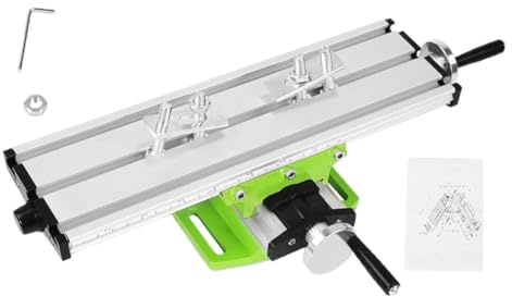 Kisangel Multifunction Worktable High Precision Milling Machine Slide Table Mini Drill Stand Screws and Wrench for Home Workshop Drilling