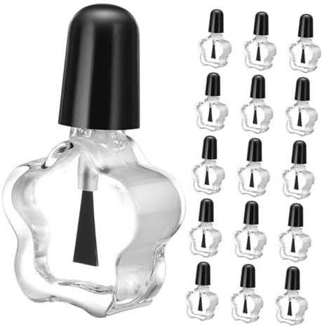 VALICLUD 20pcs Empty Nail Polish Bottle Glass Vials for Nail Art Gel Polish Portable Supplies Storage Container for DIY Home Use