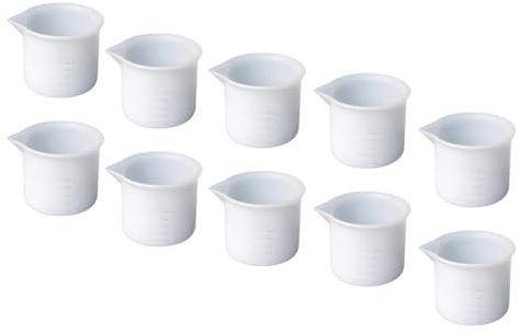 INOOMP 12 Tazas Medidoras de Resina Epoxi y Vaso Mezclador de Silicona 50Ml Escala Reutilizables para Manualidades DIY de Bricolaje y Artesanía