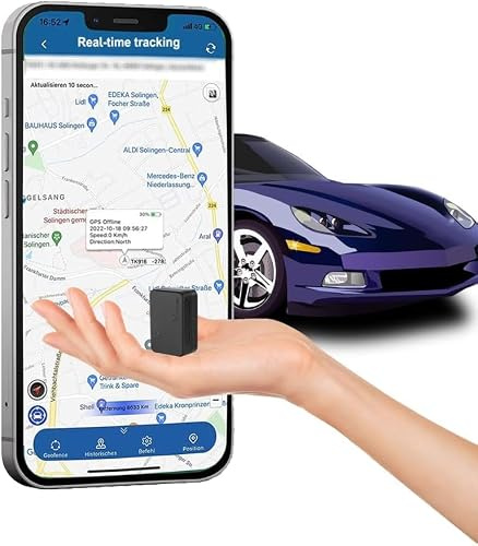 WINNES Mini Localizador GPS 4G sin SIM para Coche y Moto, Suscripción App | Historial 180 Días, Geovalla, Alertas Antirrobo, Batería 1500 mAh, Fijación Magnética, Gestión Familiar Multi GPS