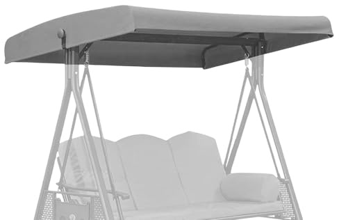 Hollywoodschaukel Dachbezug 191x120cm - 2 & 3 Sitzer Universal Wasserdicht Anti-UV Ersatzdach Gartenschaukel Sonnendach Oxford Gewebe Ersatzbezug Schaukel Dach