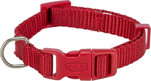 Trixie Premium Halsband Größe XS–S: Halsumfang 22–35 cm/10 mm in rot - stufenlos verstellbares Hundehalsband für sehr kleine bis kleine Hunde, neoprengepolstert, 201403