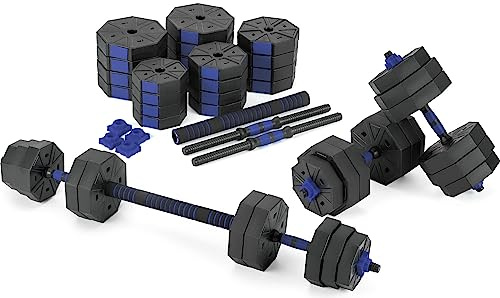 Gymtek Hanteln Set 2in1 Kurzhanteln und Langhantel, Hanteln Verstellbar, Gewicht Krafttraining Zuhause, Kurzhanteln 2er Set und Langhantelstange, Gewichte Hantel, Home Gym, Sport