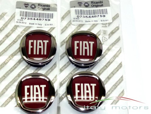 Fiat, tapones originales para llantas, coprimozzo, para Fiat. Juego de 4 piezas, código: 735448759