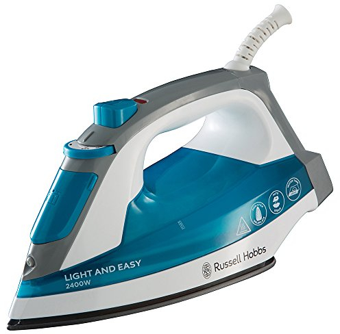 Russell Hobbs Plancha de Ropa Light and Easy - 2400 W, Suela Antiadherente, Tecnología Auto Steam, Golpe Vapor 90g, Azul - 23590-56