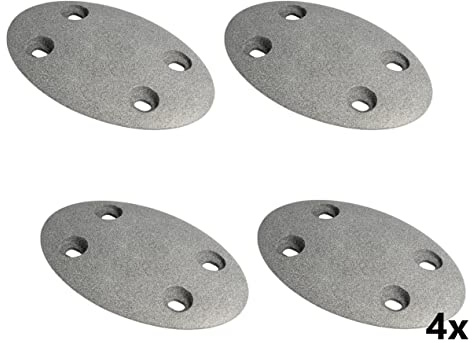 Gedotec Tischplatten-Verbinder Metall zum Anschrauben CONNECT einteilig | 4 Stück - Tischverbinder zum Schrauben | Möbelverbinder mit Bauhöhe: 9 mm | Verbindungsbeschlag flach für Tische & Möbel-Bänke