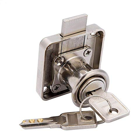 Cerradura de Armario para Mueble de Madera y Autocaravana - Cerradura con Pletina y De Gabinete - Caja Fuerte de Exhibición (138-22)