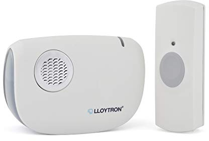 LLOYTRON MIP System 3rd Gen Doorbell Kits with Battery Operated Chime Receiver and Bell Push - Ding Dong Melody – Portable with 175m Wireless Range True Sound – Easy Set-up B7030WH – White