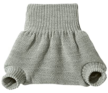 Disana WOLLWINDELHOSE, 100% Bio-Merinowolle GOTS, IVN Best | Newborn Neugeborene Baby Kleinkind, Kind Unisex | Baby Erstausstattung | Made in Germany | Grau Gr. 74-80