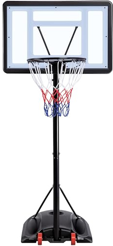 Yaheetech Outdoor Adjustable Basketball Stand, Portable Basketball Hoop Net System on Wheels, 170-230cm