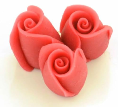 Marzipan Rosen klein rot, 4 Stück