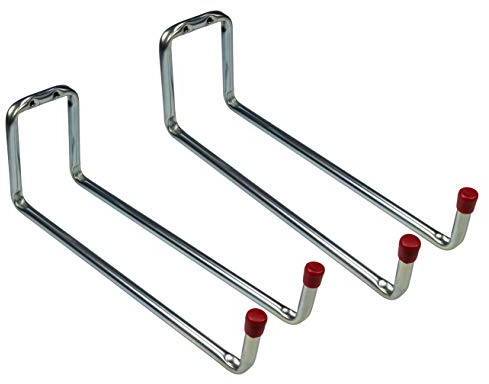 Gedotec Gerätehalter Wand-Halterung Gerätehaken Metall - HOOK | Stahl verzinkt | Doppelhaken 2-fach für Keller - Garage - Ordnung | Werkstatt-Haken zum Schrauben | 2 Stück - Wandhaken 325 mm