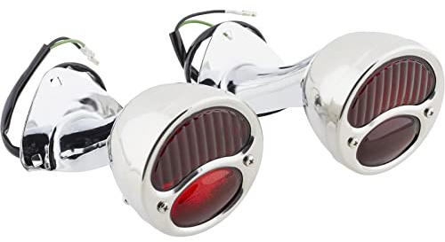 1928-1931 Ford Model A Stainless Tail Light Kit: Polished Stainless Housing, Glass Lenses, Left License Plate Illumination, Chrome-Plated Brackets, 12V Operation, Dual Single-Filament Bulbs