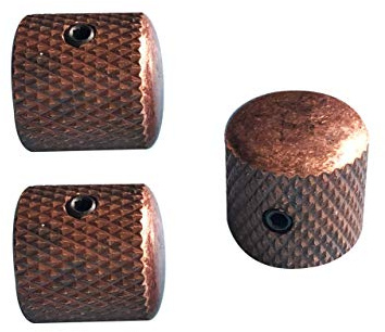 Guyker 3Pcs Guitar Knobs for 6mm Dia. Shaft Pots - Tone and Volume Control Potentiometer Knob Replacement for Electric Guitar or Precision Bass (Antique Bronze)