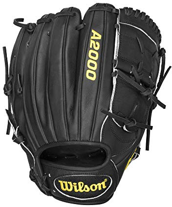 WILSON 2021 Clayton Kershaw A2000 CK22 GM Baseball-Pitcher-Handschuh, 29,8 cm, Schwarz/Gelb, für Linkshänder