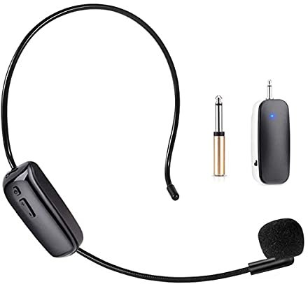 Casque micro UHF sans fil et portable 2 en 1, portée de 50,3 m, amplificateur de voix, haut-parleurs de scène, système de sonorisation adapté pour enseignant