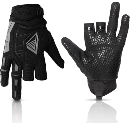 Glove Station Hyper-Fit Tactical Shooting & Work Gloves - Gray, Small - 2 Fingerless Design Paintball & Airsoft Gear for Men with Outstanding Grip for Combat, Hunting, Shooting, & Work