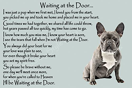 French Bulldog Memorial dog bereavement pet loss Flexible Fridge Magnet - Waiting at the Door