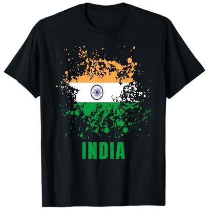 India Retro Vintage Watercolour Sports Indian Flag Souvenir T-Shirt