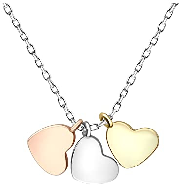 Sofia Milani - Damen Halskette 925 Silber - Tricolor - vergoldet/golden - Herz Anhänger - N0508