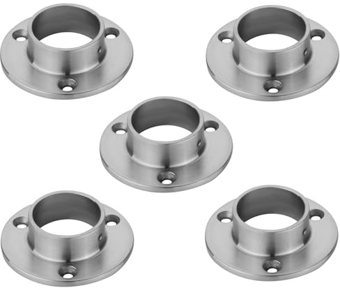 5 x Premium Edelstahl Handlaufhalter Bodenanker für Rohr-Ø 42,4 mm Rohrflansch Rohrhalter Wandanschluß und Bodenmontage von SO-TOOLS®