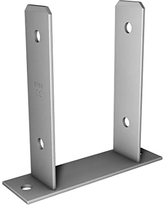 Pollmann®Baubeschläge 4939020 U-Pfostenträger U-Form 121 zum Aufdübeln, feuerverzinkt