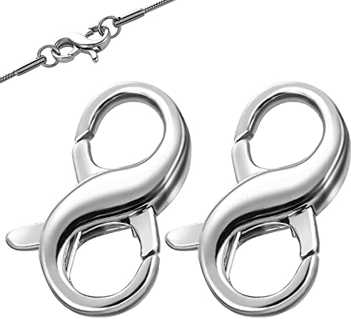 Karabinerverschluss Schmuck Mit Doppelter Öffnung 2 Stück Halsketten Verschlüsse Karabinerverschluss Silber Doppelte Kettenverschluss Silber Für Schmuckherstellung Diy Schmuck
